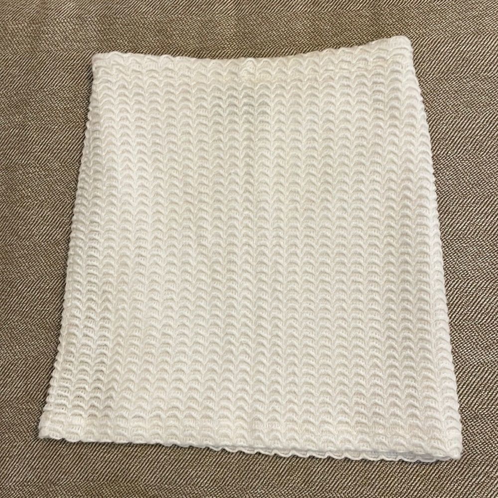 White Textured Skirt